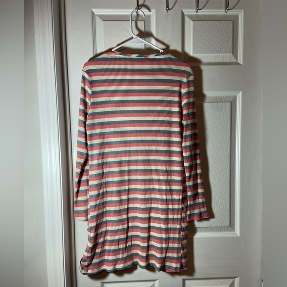 New Jamby Styles colorful striped Open Drape 40" long Cardigan sweater Duster M - Picture 4 of 4